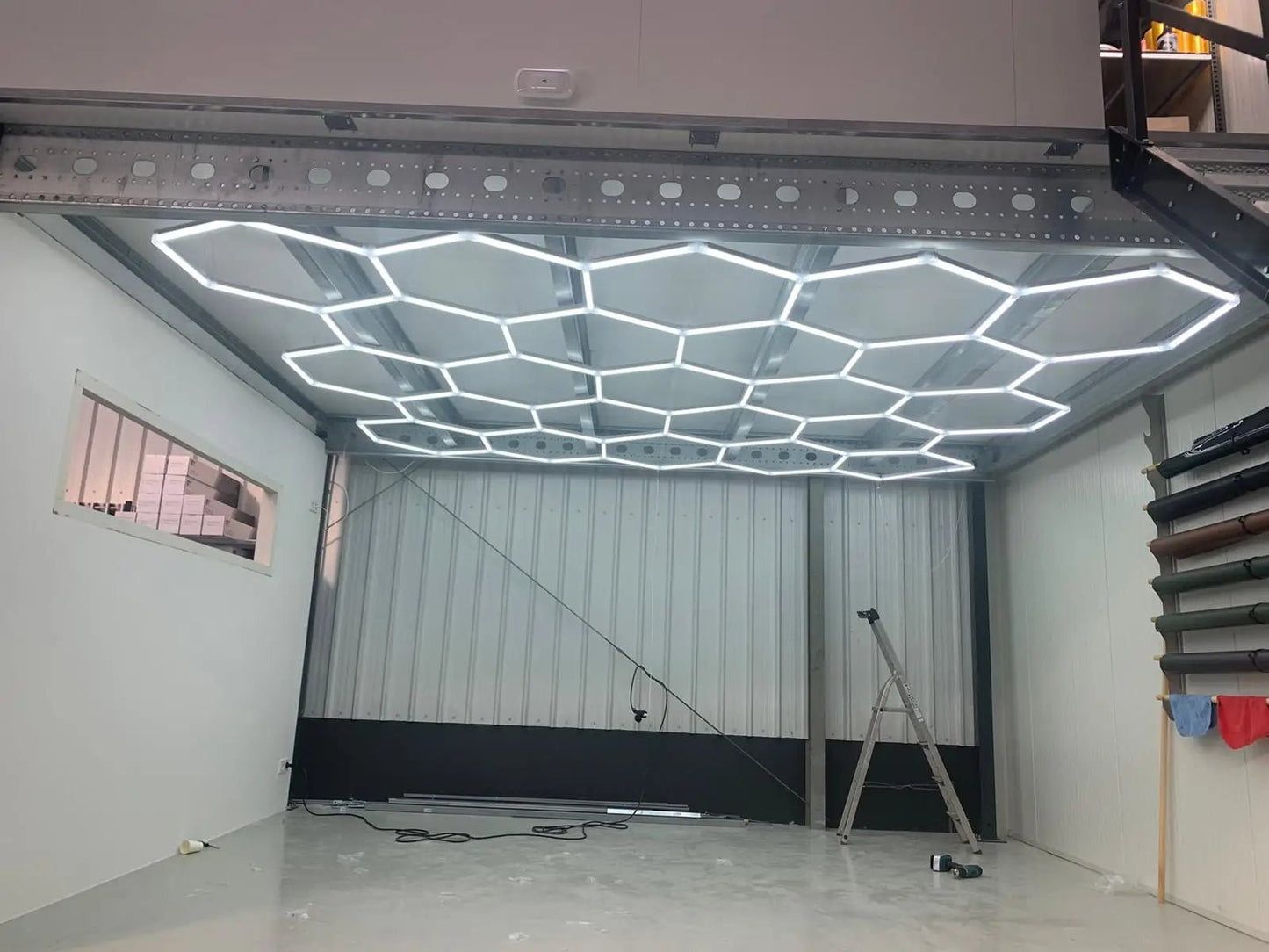 3.6*6.7M Hexagonal Led Light used for 4S Car Washing Workshop Garage Barber Shop Wall - My Store