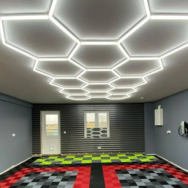 3.6*6.7M Hexagonal Led Light used for 4S Car Washing Workshop Garage Barber Shop Wall - My Store