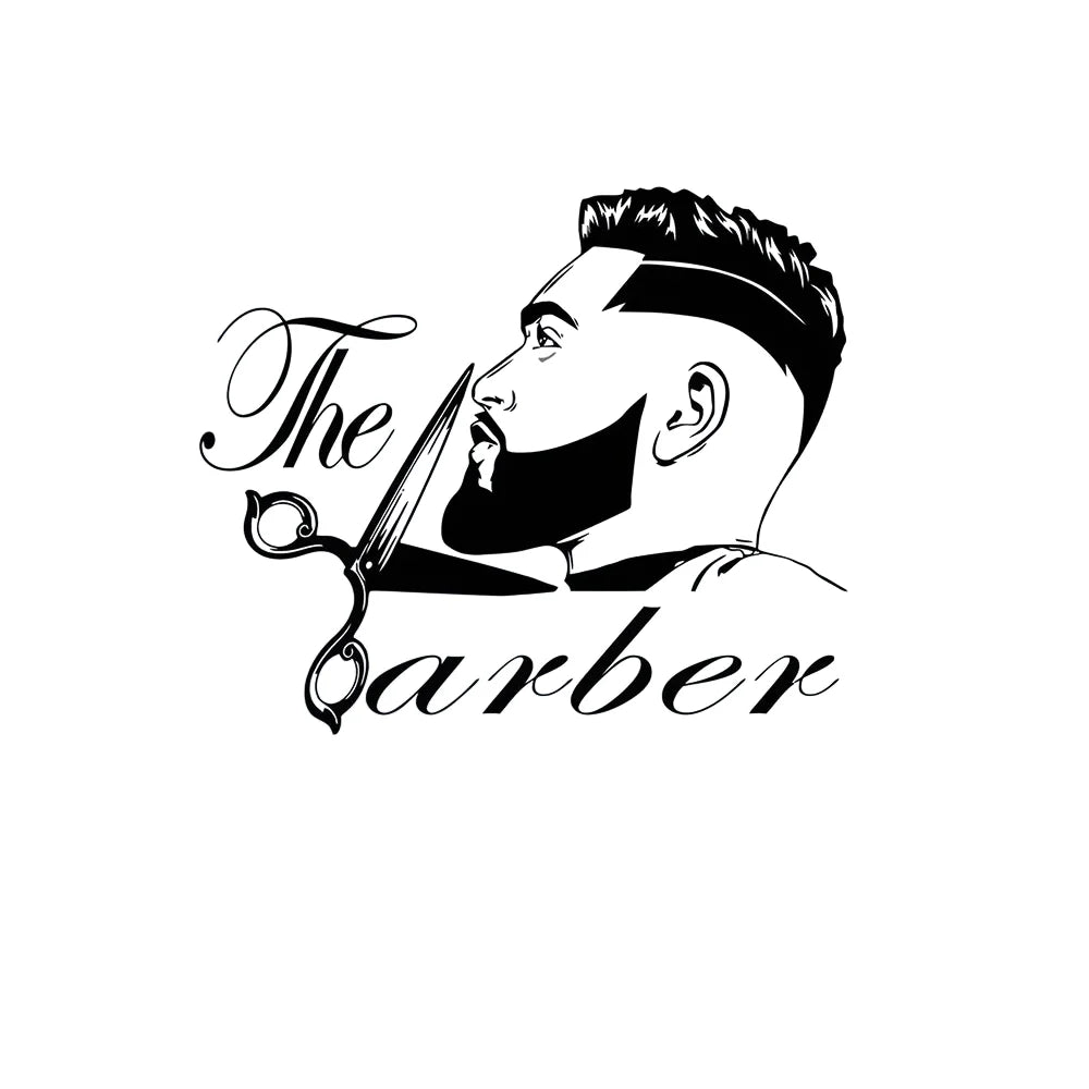 Barber Shop Men Beard Hairstyle Salon Wall Window Decal Fashion Hairdresser Hair Cut Wall Sticker Vinyl Wallpaper Removable - My Store