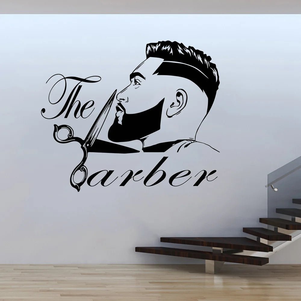 Barber Shop Men Beard Hairstyle Salon Wall Window Decal Fashion Hairdresser Hair Cut Wall Sticker Vinyl Wallpaper Removable - My Store