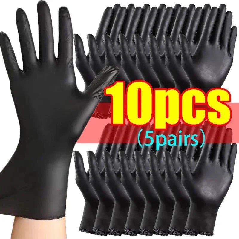 Black Nitrile PVC Gloves Strong Gloves Disposable for Housework Dish Washing Car Industry Gardening Pet Care Baking Cooking Tool - My Store