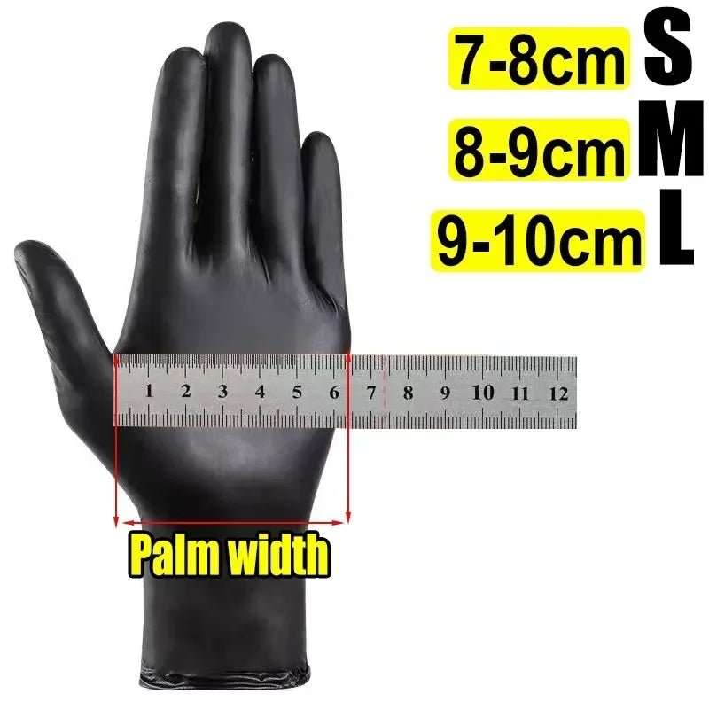 Black Nitrile PVC Gloves Strong Gloves Disposable for Housework Dish Washing Car Industry Gardening Pet Care Baking Cooking Tool - My Store