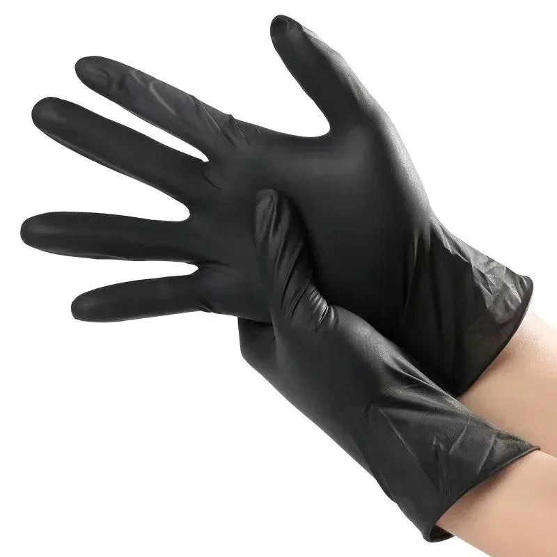 Black Nitrile PVC Gloves Strong Gloves Disposable for Housework Dish Washing Car Industry Gardening Pet Care Baking Cooking Tool - My Store