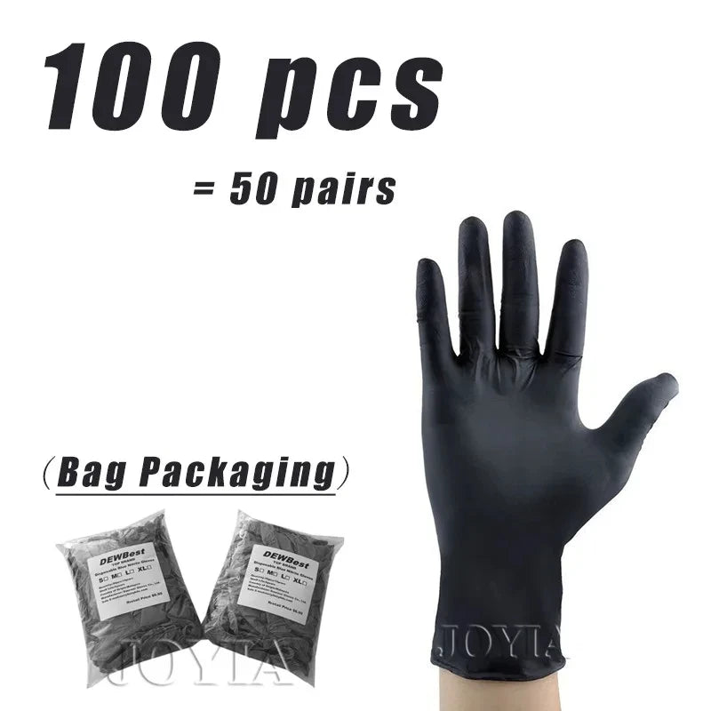 Disposable Gloves XS Latex Powder Free Nitrile Vinyl Glove Extra Small Hands For Woman Girl Kids One Time Use Pink Black 100pcs - My Store