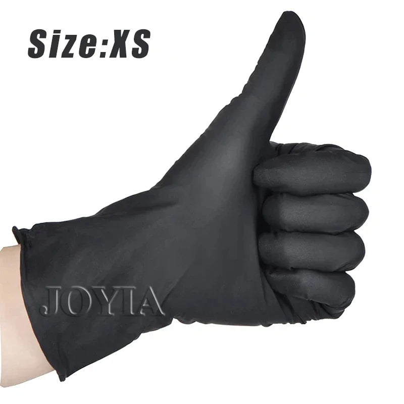 Disposable Gloves XS Latex Powder Free Nitrile Vinyl Glove Extra Small Hands For Woman Girl Kids One Time Use Pink Black 100pcs - My Store