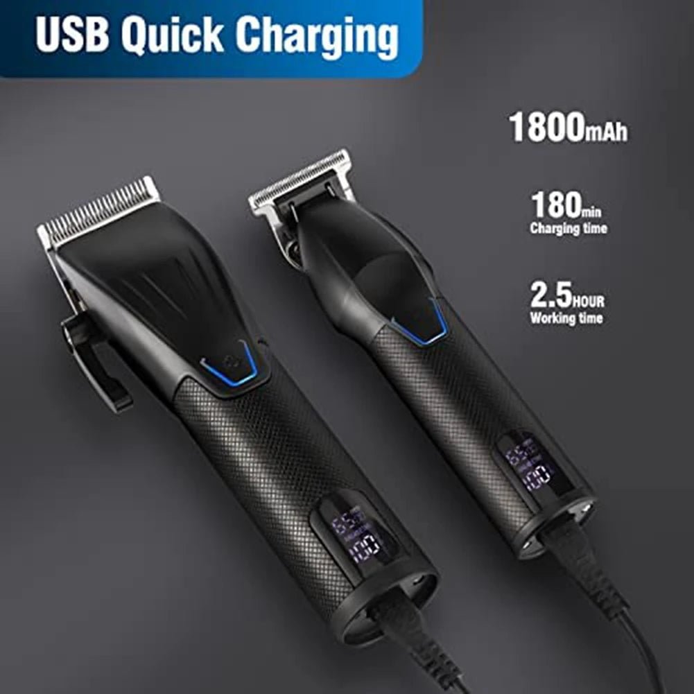 Hair Clippers for Men,Professional Hair Cutting Kit,Cordless Barber Clipper and T - Blade Beard Trimmer Set - My Store