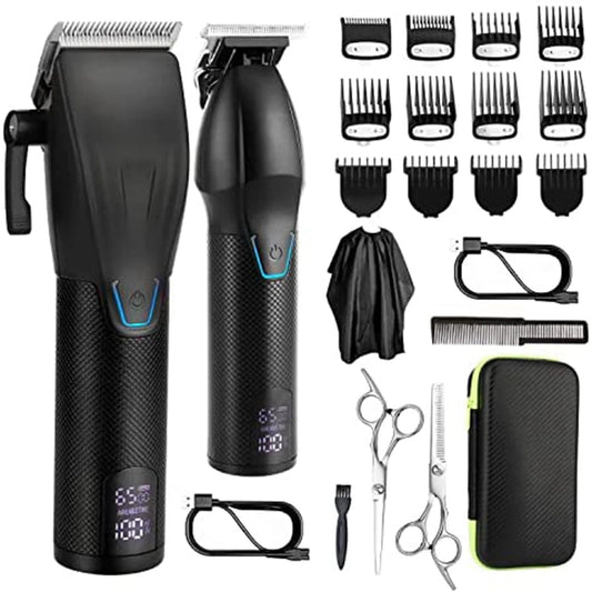 Hair Clippers for Men,Professional Hair Cutting Kit,Cordless Barber Clipper and T - Blade Beard Trimmer Set - My Store