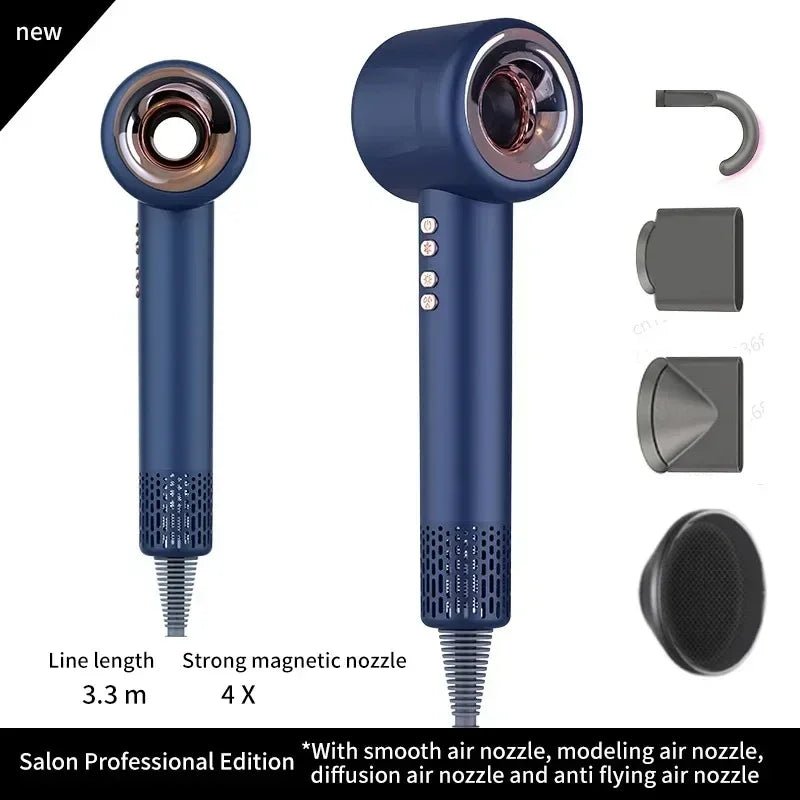 Professional Leafless Hair Dryer 1600w Powerful Super Blow Dryer 220v Salon/Barber 11000RPM High Speed Wind Negative Ions - My Store