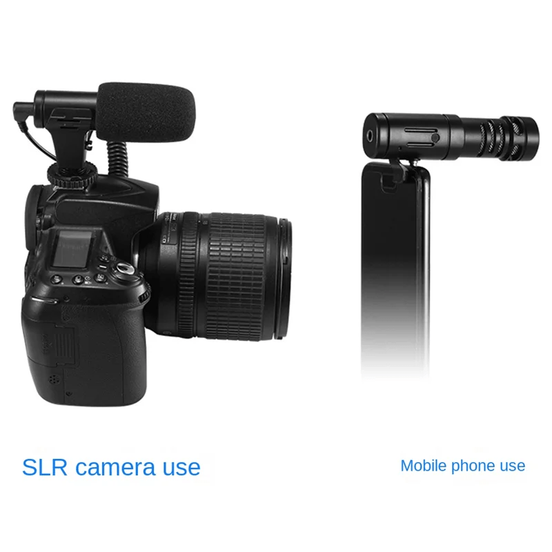 Video Microphone On - Camera Mini Condenser Record Interview Vlog Mic for Phone DSLR Camera 3.5mm Microphone - My Store