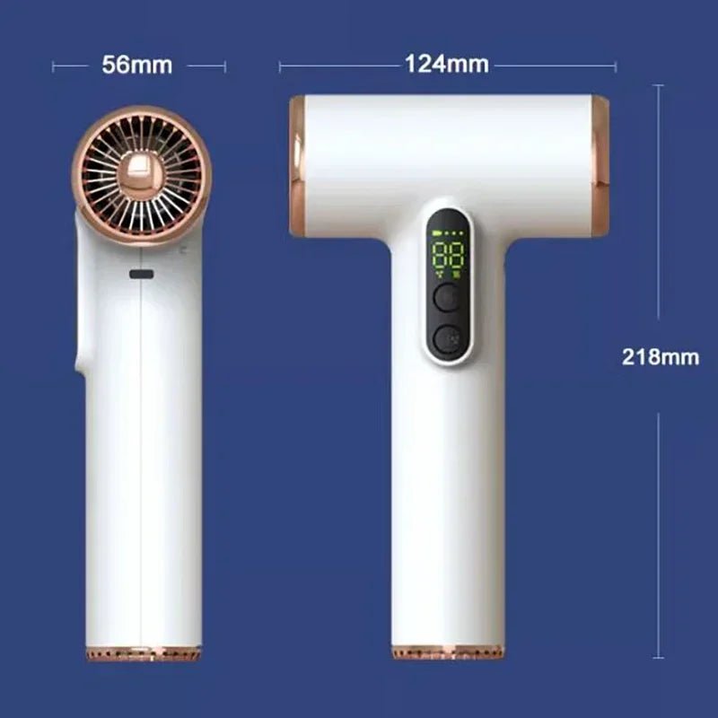 Wireless Rechargeable Hair Dryer with LED Display and 30000 RPM High Speed Mini Portable Blow Dryer for Home Dormitory Travel - My Store